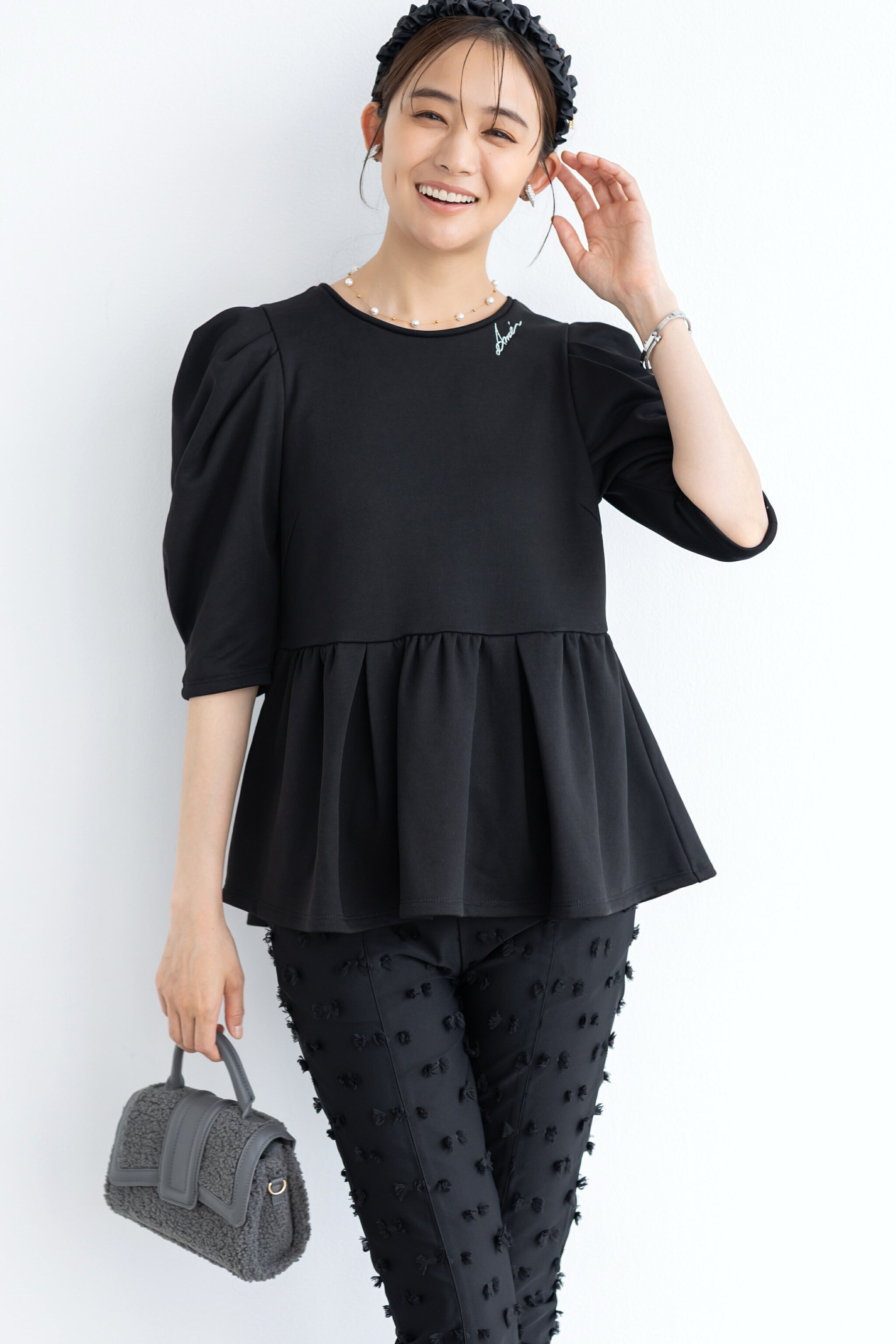 アメノチハレ　フロントフリルコート　ブラック New arrivals – Ame no chi Hare