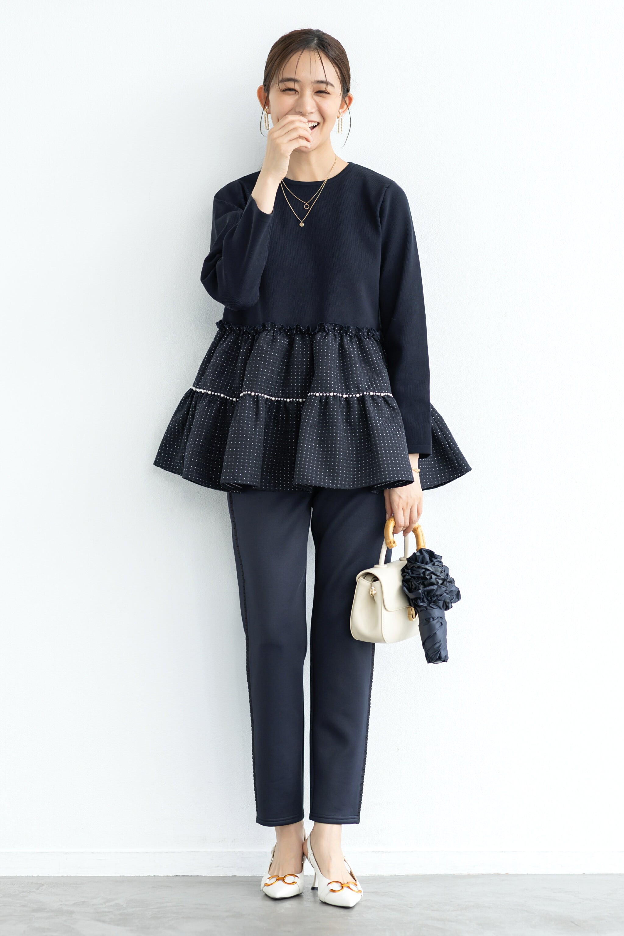 アメノチハレ フリルウエストウォームロングジレ tops – Ame no chi Hare