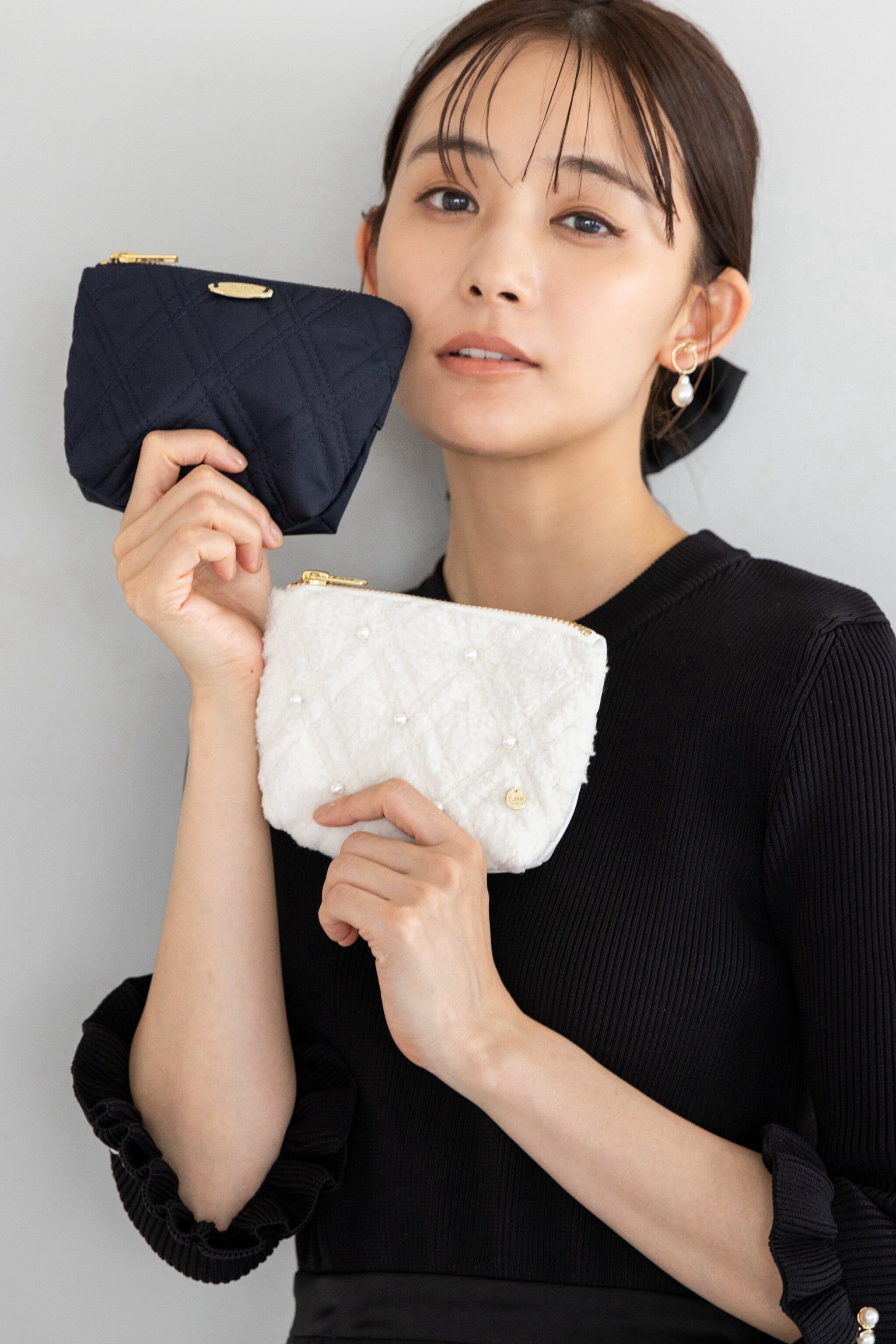 アメノチハレ フリルウエストウォームロングジレ USAGI ONLINE限定カラー】ポケッタブルフリルエコバッグ（エコ