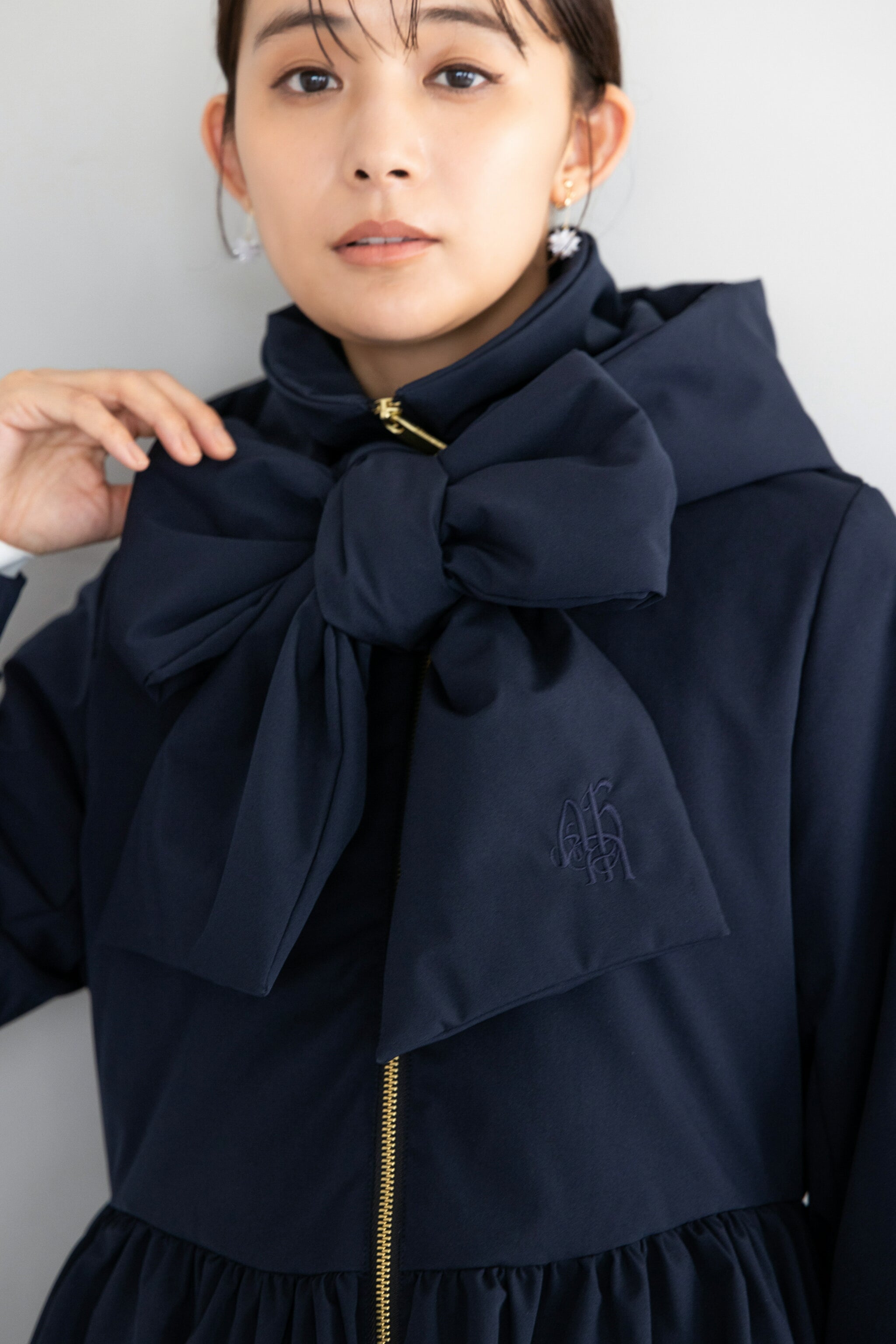 完売品　アメノチハレ　フリルハーフコート　パールボタン　2024年製　希少 アメノチハレフリルコート